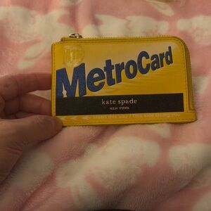 Kate Spade Yellow and Blue MetroCard Pouch
